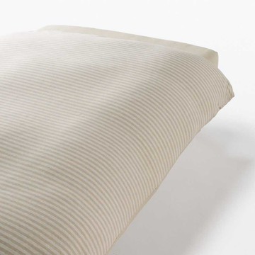 MUJI 棉天竺被套/Q/混米橫紋