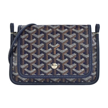 GOYARD PLUMET 經典LOGO翻蓋扁斜背包-海軍藍