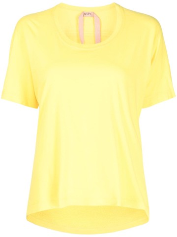 Nº21 - V-neck jersey-knit T-shirt - women - Cotton - 40 - Yellow
