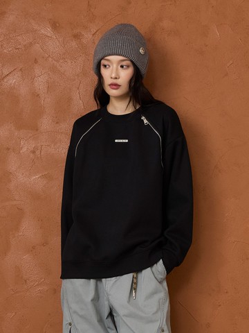 休閒簡約拉鍊造型大學T