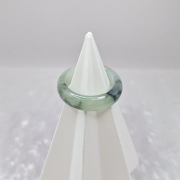 冰潤綠飄花戒指 玉戒 國際圍12 內徑17.1 | 天然緬甸玉A貨翡翠