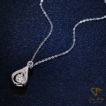 【CF鑽飾】項鍊 莫桑鑽《靈動之露》50分 鑽石項鍊 新年 情人節 生日禮物 求婚 告白 送禮