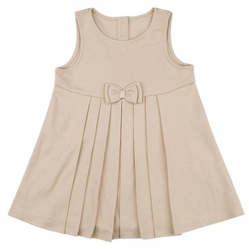 akachan honpo - 百褶洋裝-素面-淺卡其