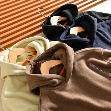 暖和舒服！細膩搖粒絨！外貿男裝尾貨秋冬休閑百搭純色連帽衛衣潮