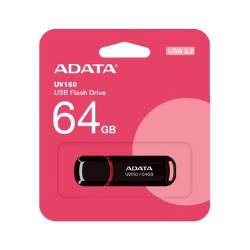 【ADATA 威剛】64GB UV150 USB3.2 隨身碟 黑色