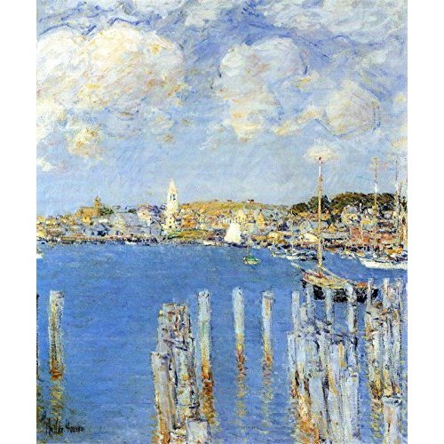 Hassam artist by painting oil canvas repro deco x inch MUSEUM QUALITY