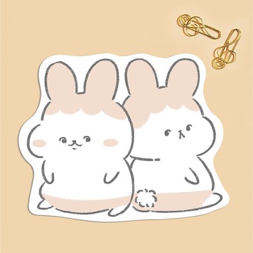 內褲動物 單面萬用卡片 雙子兔兔 明信片
