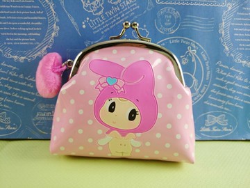 【震撼精品百貨】My Melody 美樂蒂~珠扣錢包_粉_白點