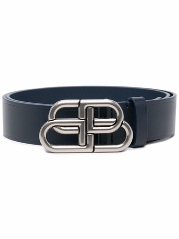 Balenciaga - large BB leather belt - men - Calf Leather - 95 - Blue