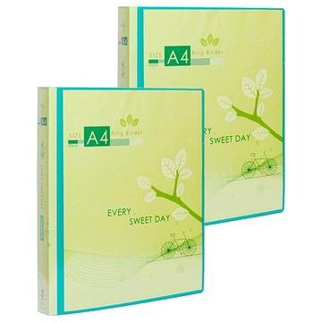 Lan CHYn 連勤牌文具 PP四孔圓型夾  綠色  2個