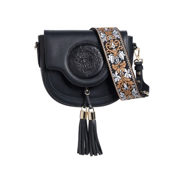 Varied百變換蓋真皮馬鞍包－浮雕巴洛克