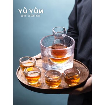 昱韻玻璃溫酒器家用日式清酒壺黃酒白酒燙酒壺溫酒壺透明酒具套裝