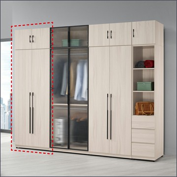2.7尺單吊被櫥式衣櫥 衣櫥+被櫃 二件組 收納衣櫃 玻璃門衣櫥【149A0453】Leader傢居館149-A321+A323