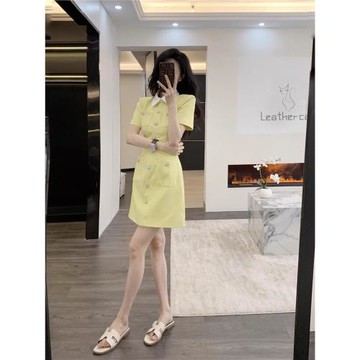 Leathercat小香風連衣裙女設計感小眾短裙夏季氣質收腰顯瘦polo裙