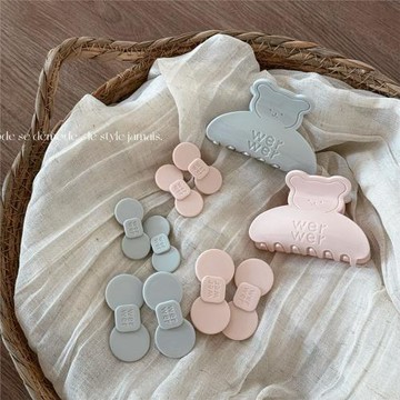 韓版字母蝴蝶結醋酸夾子發夾優雅氣質小熊半扎發抓夾高級感發飾