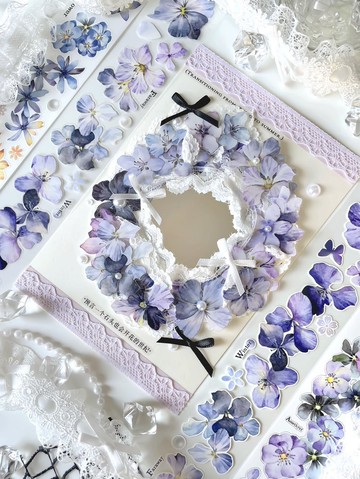 霧光鏡 パープル系 シック 落ち著いた PET 和紙膠帶 (kiss-cut)