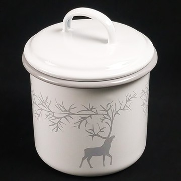 芬蘭muurla-1310-130-03-馴鹿琺瑯儲物罐1.3l/收納罐/乾果罐/糖果罐/咖啡罐