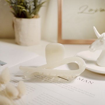 G&G質感交叉抓夾-杏白色（11.5cm）