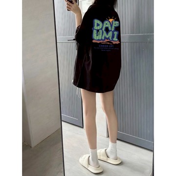 【PRPN】100%純棉 上衣女 夏日穿搭 美式 t恤 ins 風衣服 顯瘦穿搭 寬鬆短袖 素面 t恤 印花 t恤 純色