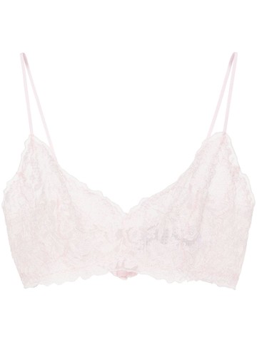 Ermanno Scervino - floral-lace crop top - women - Polyester/Polyamide - 38 - Pink