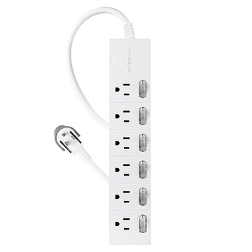 PowerSync 群加 7開6插防雷擊延長線 TS76T918 450g  1.8m  白色  1條