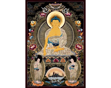 復古傳統釋迦牟尼佛唐卡畫