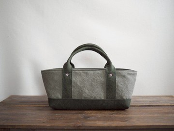 定做 [MILITARY TWILL] 帶蓋托特包 Yokonaga Moss 綠 x Khaki Drab