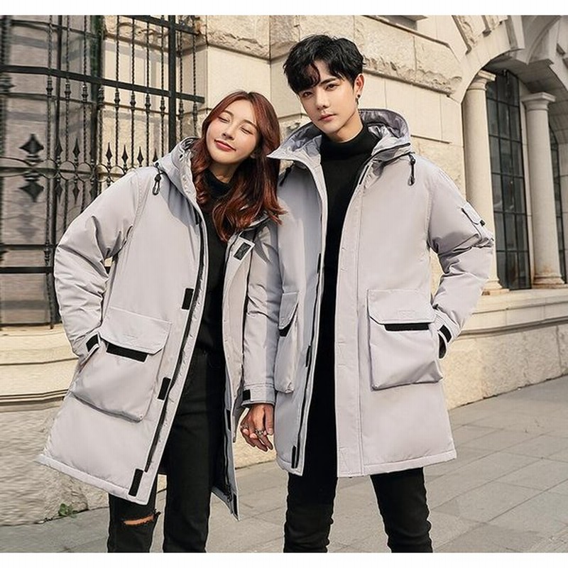男女兼用 レディース メンズ 4色 中綿 カップル フード付き ダウンジャケット アウター 暖かい ミディアム丈 ダウンコート 無地 防寒 厚手 冬服 S 5xl 通販 Lineポイント最大get Lineショッピング