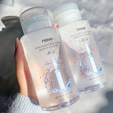 novo卸妝水臉部溫和深層清潔毛孔女卸妝油液眼唇臉三合一按壓式瓶