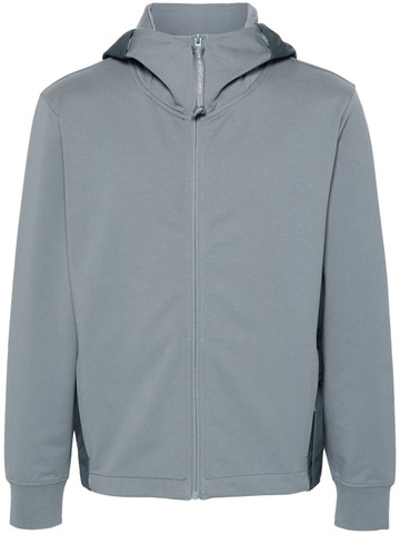 C.P. Company - ripstop-panels zipped hooded jacket - men - Spandex/Elastane/Cotton/Polyamide - L - Blue