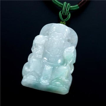 【森茂珠寶】緬甸天然翡翠A貨 福德正神吊墜 F1923