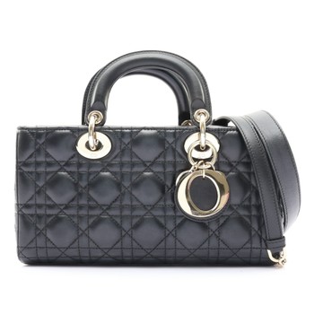 Dior 迪奧 Medium Lady D-Joy兩用包 黑色 羊皮 【二手名牌BRAND OFF】