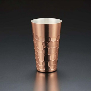 TSUCHI 日本燕三條製 鎚目純銅啤酒杯 450ml SK-001 玫瑰金亮面