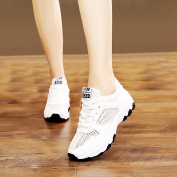 春夏季網紗透氣小白鞋女休閑運動鞋韓版初中學生板鞋女跑步球鞋女