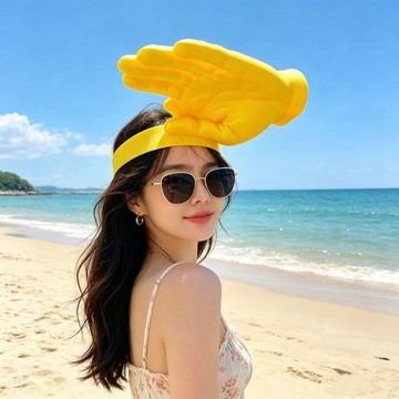 【小悅居】爆款巴掌帽、搞怪遮陽帽、手掌髮箍、防曬帽、夏季戶外、旅行帽子、學生搞怪帽、創意搞笑帽、輕便透氣、個性穿搭