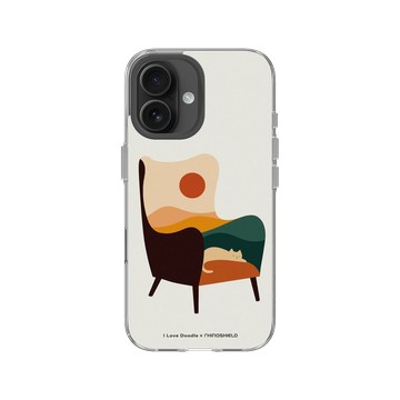 iPhone 16 Clear Case（相機按鈕） 透明 - ilovedoodle (Lim Heng Swee) - Cat Landscape - Chair 貓咪椅子