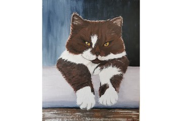 貓肖像原創丙烯畫藝術作品作者 RinaArtSK