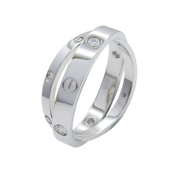 Cartier 卡地亞 18K白金 6PD鑽石 Be Love 戒指 57 B4215700 【二手名牌BRAND OFF】