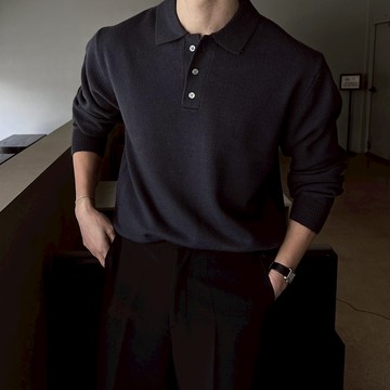 正韓莫代爾輕柔彈力翻領針織上衣 9色 YUPPIE 預購商品 1014