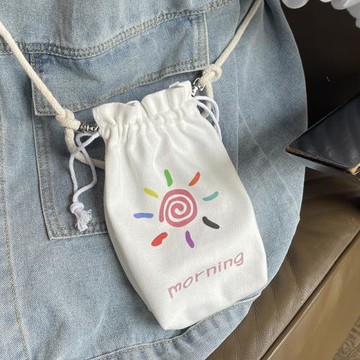 手機袋帆布手機包女斜挎包抽繩束口收納布藝迷你小巧輕便2025新款