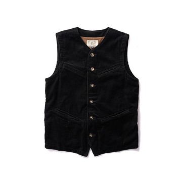 French Corduroy Hunting Vest - 黑色 Black