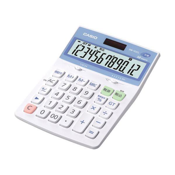 （まとめ）カシオ 抗菌電卓 デスクタイプ 12桁DW-122CL-N 1台〔×3セット〕