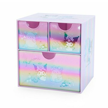 【震撼精品百貨】酷洛米_Kuromi~日本SANRIO三麗鷗 酷洛米桌上型鐳射三抽收納盒(紫裝扮款)*85042