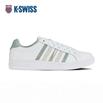 K-SWISS 經典運動鞋 COURT TIEBREAK 休閒 女鞋  白綠金色 97011-133-M