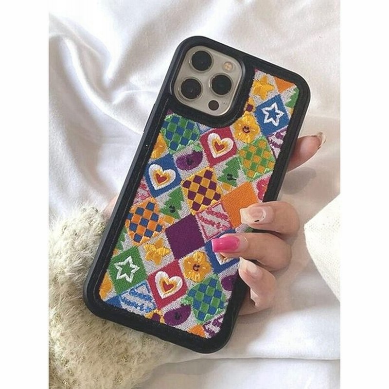 Saymi Iphoneケース 刺繍 韓国 チェック 花 にこちゃん 星 ハート 柄 模様 可愛い カラフル Iphoneカバー 携帯ケース 携帯カバ 通販 Lineポイント最大get Lineショッピング