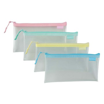 COX 三燕 EVA環保透明拉鍊筆袋 顏色隨機 205x105mm 12個 /包 PSB-021【APP滿額下單10%點數(單一帳號最高5000點)】1/31止