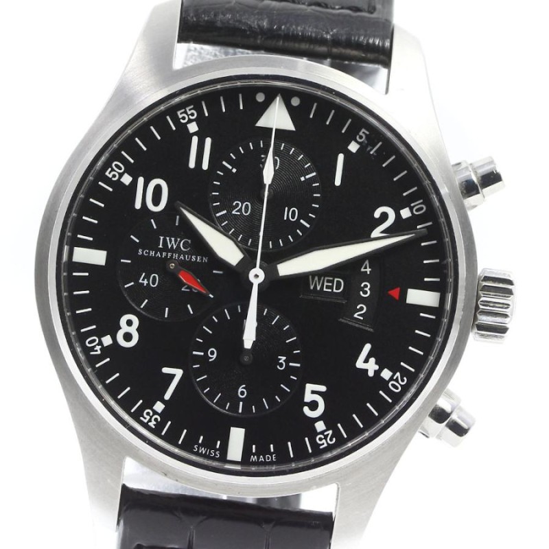 ☆保証書付き【IWC SCHAFFHAUSEN】IWC パイロットウォッチ クロノグラフ デイデイト IW377701 自動巻き メンズ_740814  | LINEショッピング