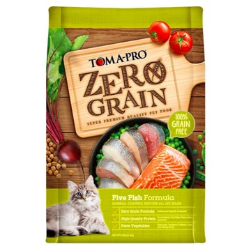 TOMA-PRO 優格 全齡貓 零穀 乾飼料 富含田園蔬果 腸益菌 益生質 14LB  5種魚  1袋