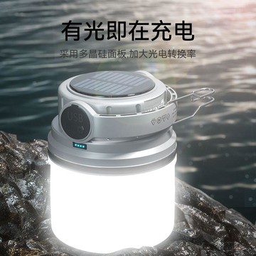 太陽能燈 人體感應燈 戶外照明燈 沃爾森露營燈太陽能充電戶外照明野營地帳篷燈長續航led應急掛燈