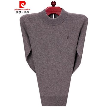 皮爾卡丹半高領羊絨衫男加厚保暖打底毛衣中年爸爸高端厚款針織衫